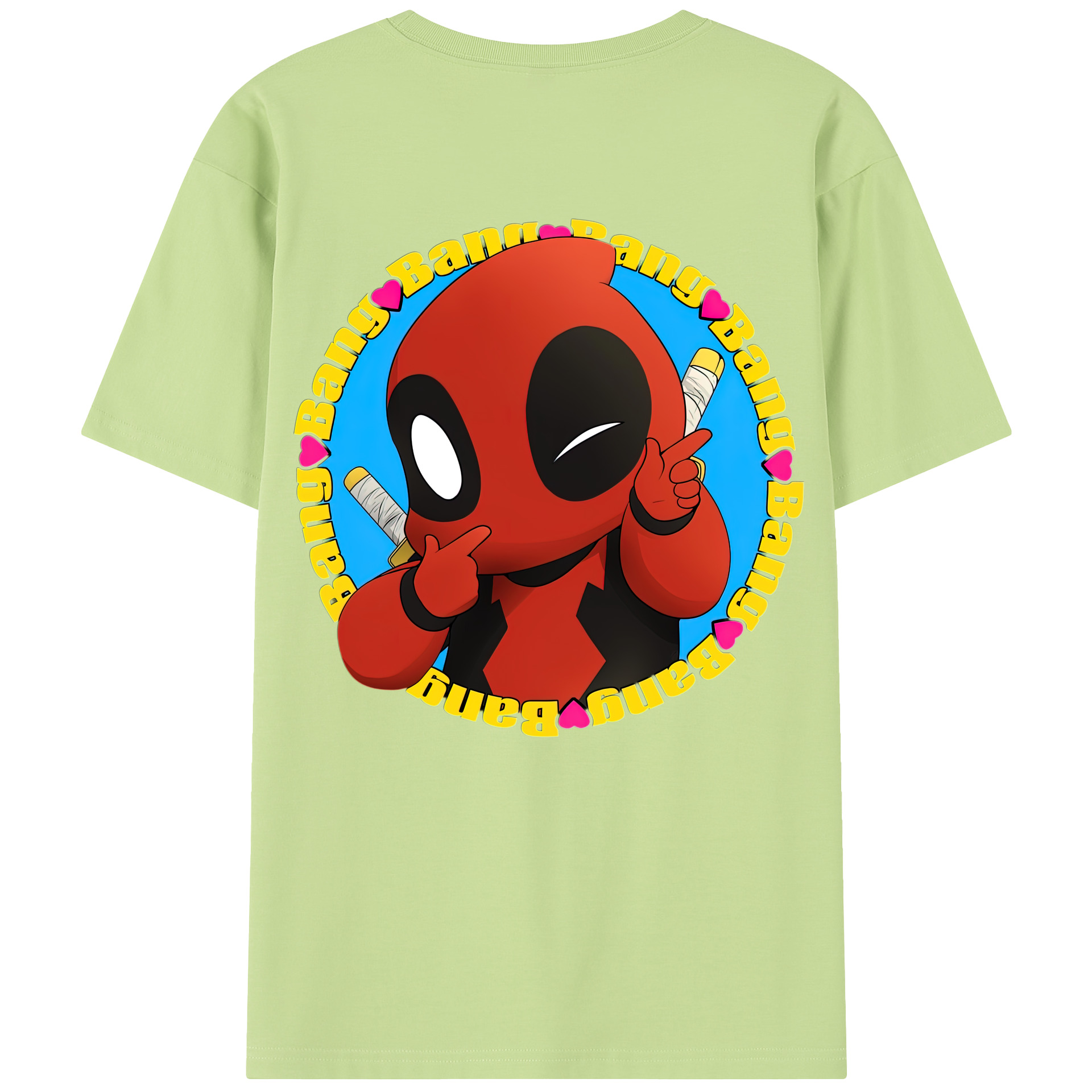 （画像用） Deadpool デッドプール 綿100％半袖Tシャツ（背面プリント）